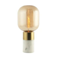 Marble and Brass Table Lamp, Champagne Glass - Image 2