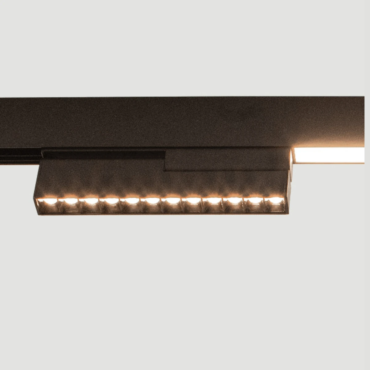 Magnetinis LED Tiesinis Bėgelinis Šviestuvas 12W 3000K DALI Smėlio Juoda 22cm