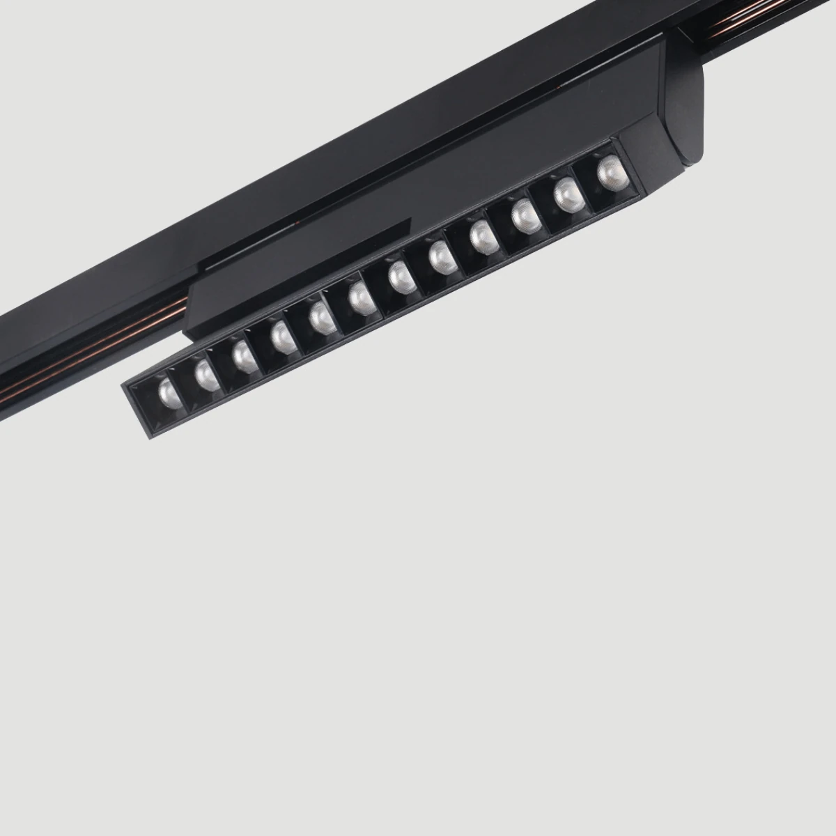 Magnetinis LED Tiesinis Bėgelinis Šviestuvas 12W 3000K DALI Smėlio Juoda 22cm