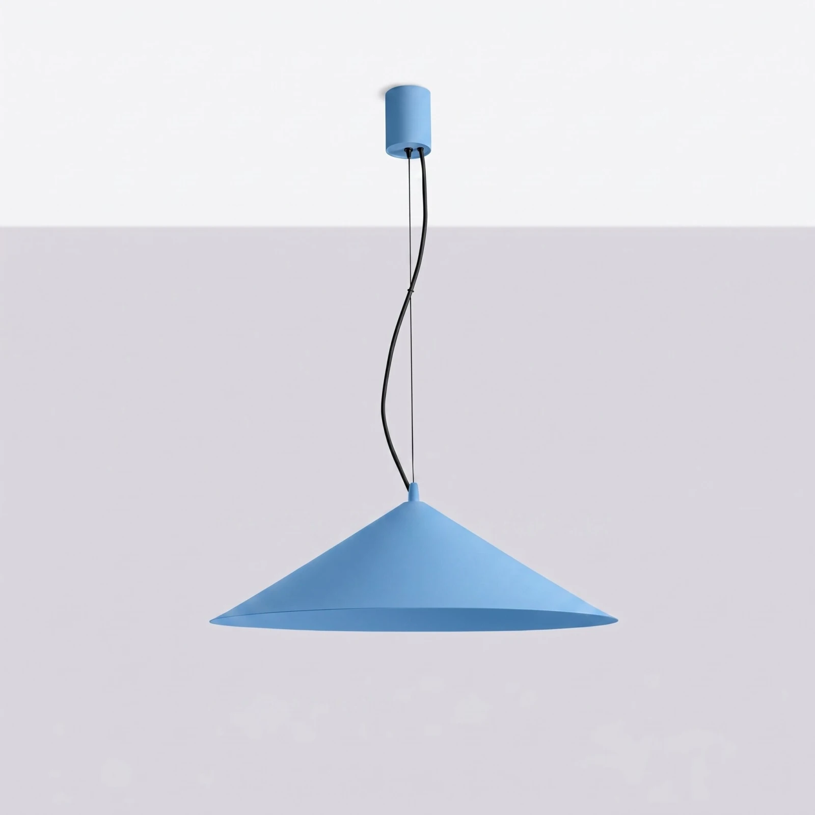Pendant lamp 50 cm – conical, light blue, LED 4000K