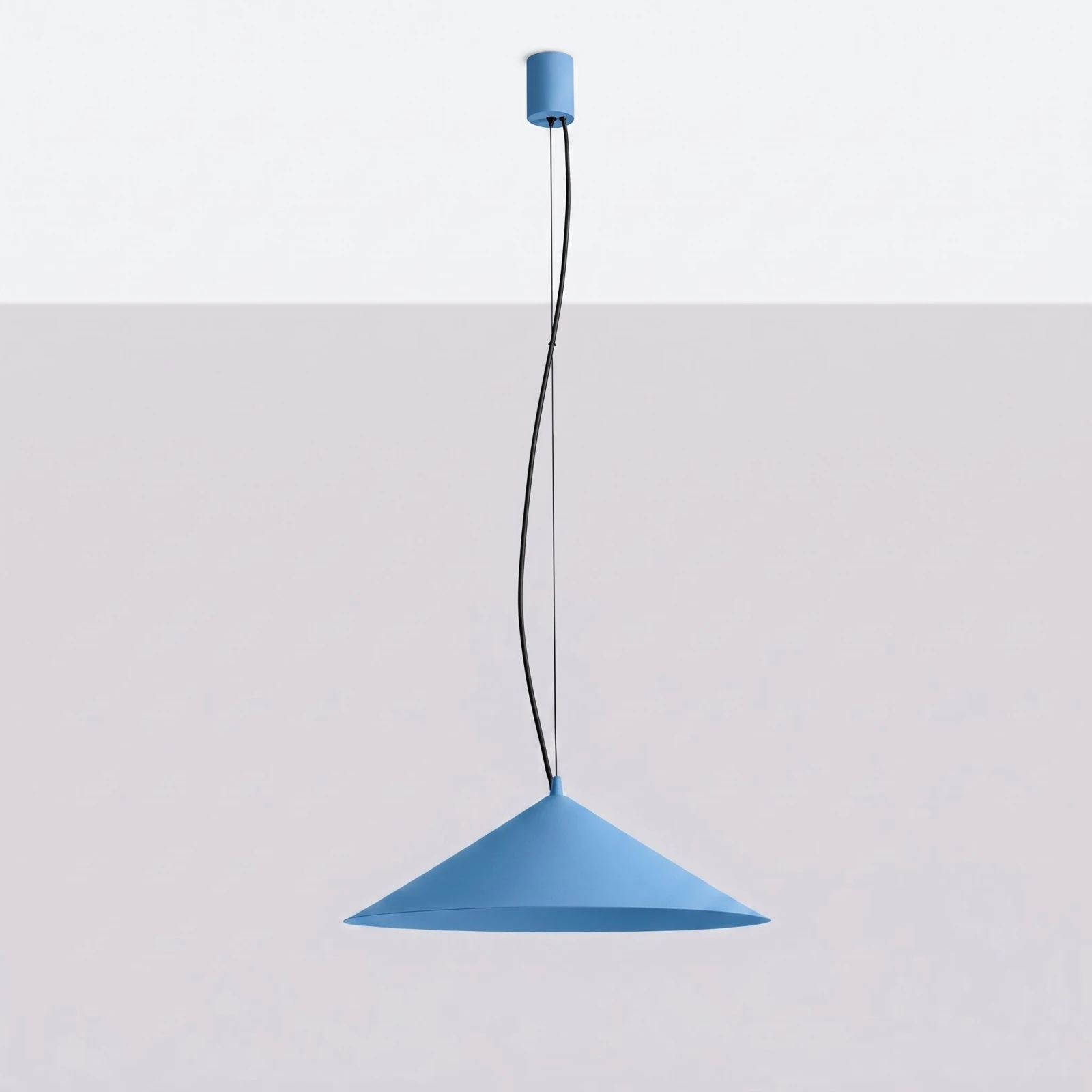 Pendant lamp 50 cm – conical, light blue, LED 4000K