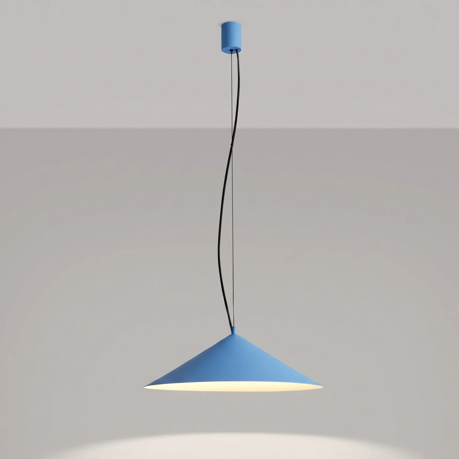 Pendant lamp 50 cm – conical, light blue, LED 4000K
