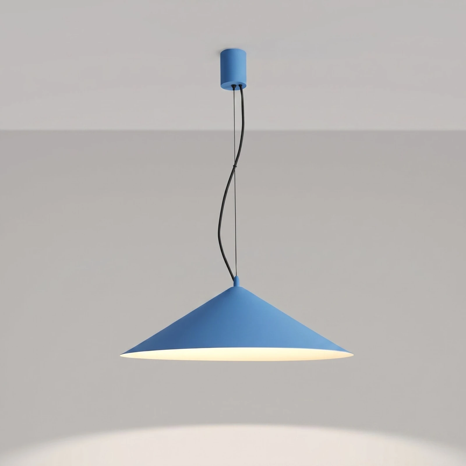 Pendant lamp 50 cm – conical, light blue, LED 4000K