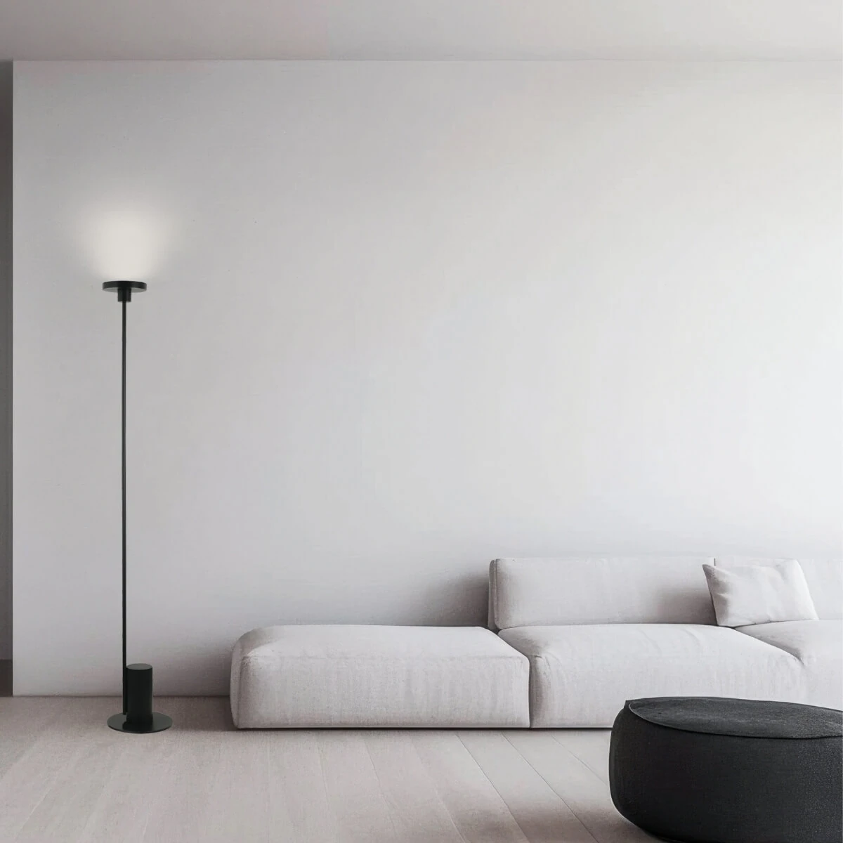 Matt Black Minimalist LED Floor Lamp