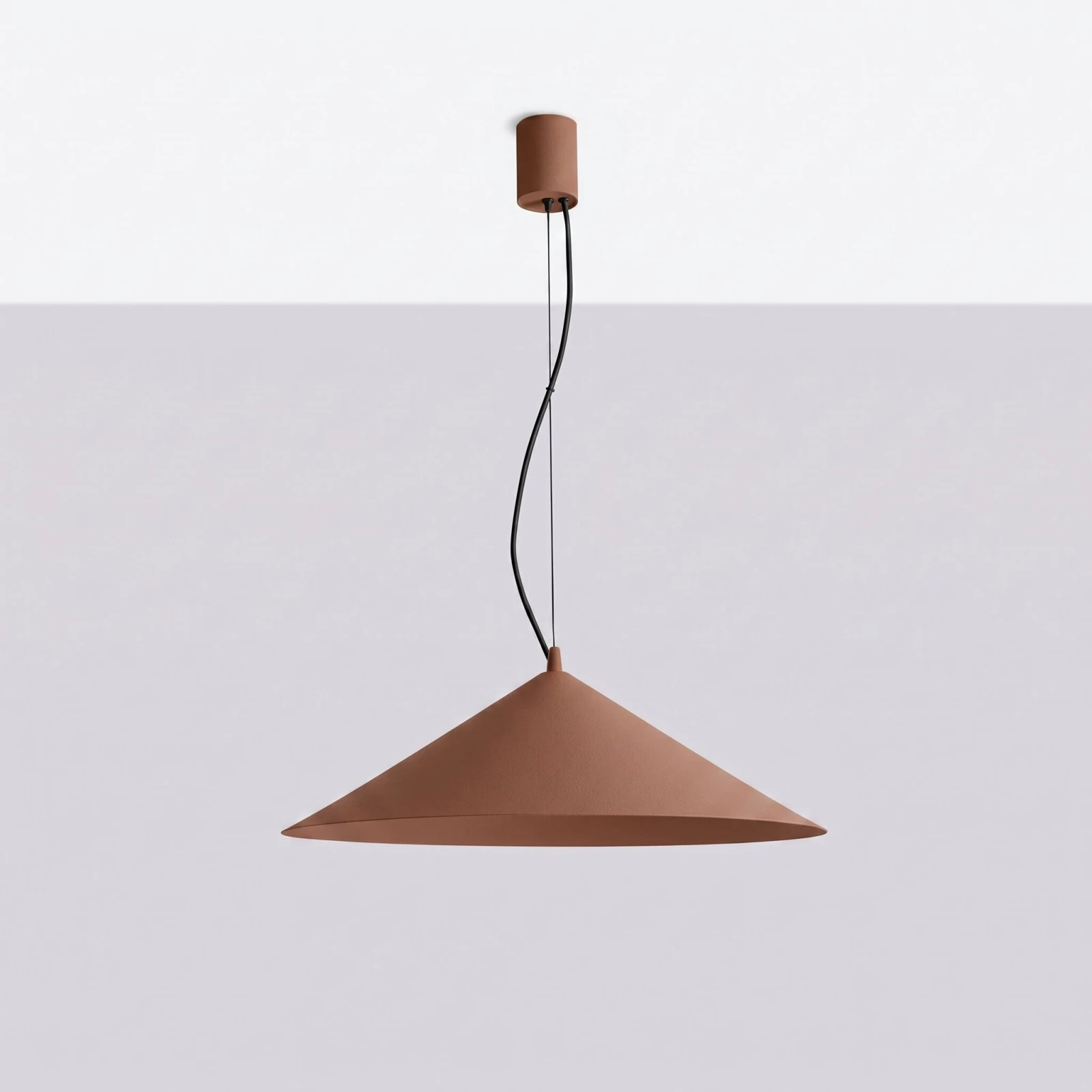 Pendant lamp 50 cm – cone shade, mocha, LED 3000K