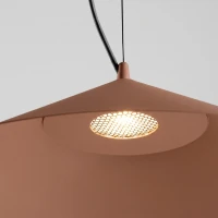 Pendant lamp 50 cm – cone shade, mocha, LED 3000K - Image 5