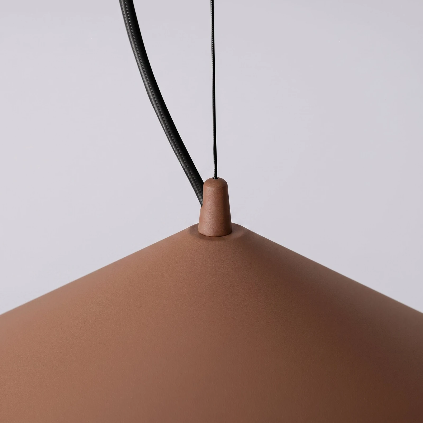 Pendant lamp 50 cm – cone shade, mocha, LED 3000K