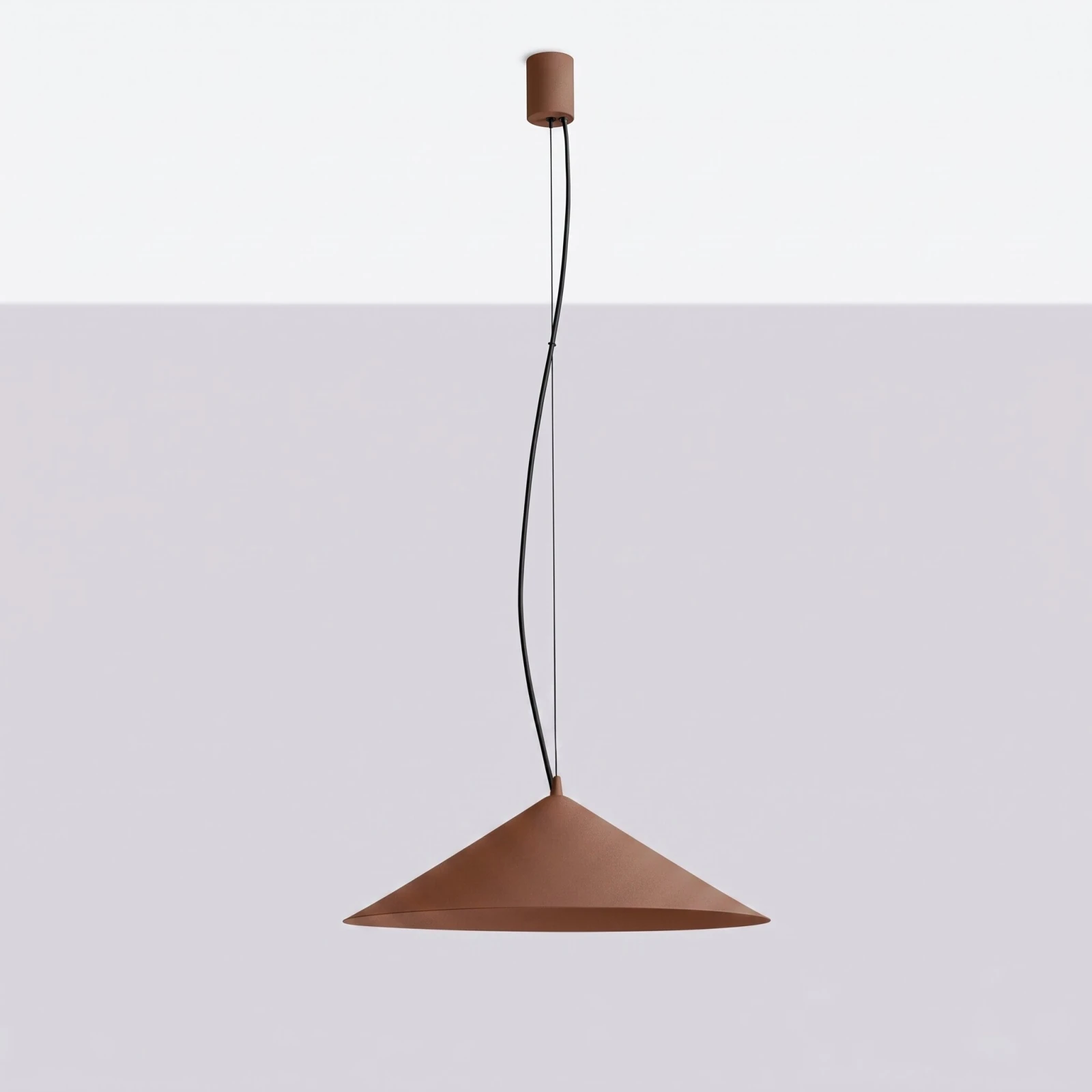 Pendant lamp 50 cm – cone shade, mocha, LED 3000K