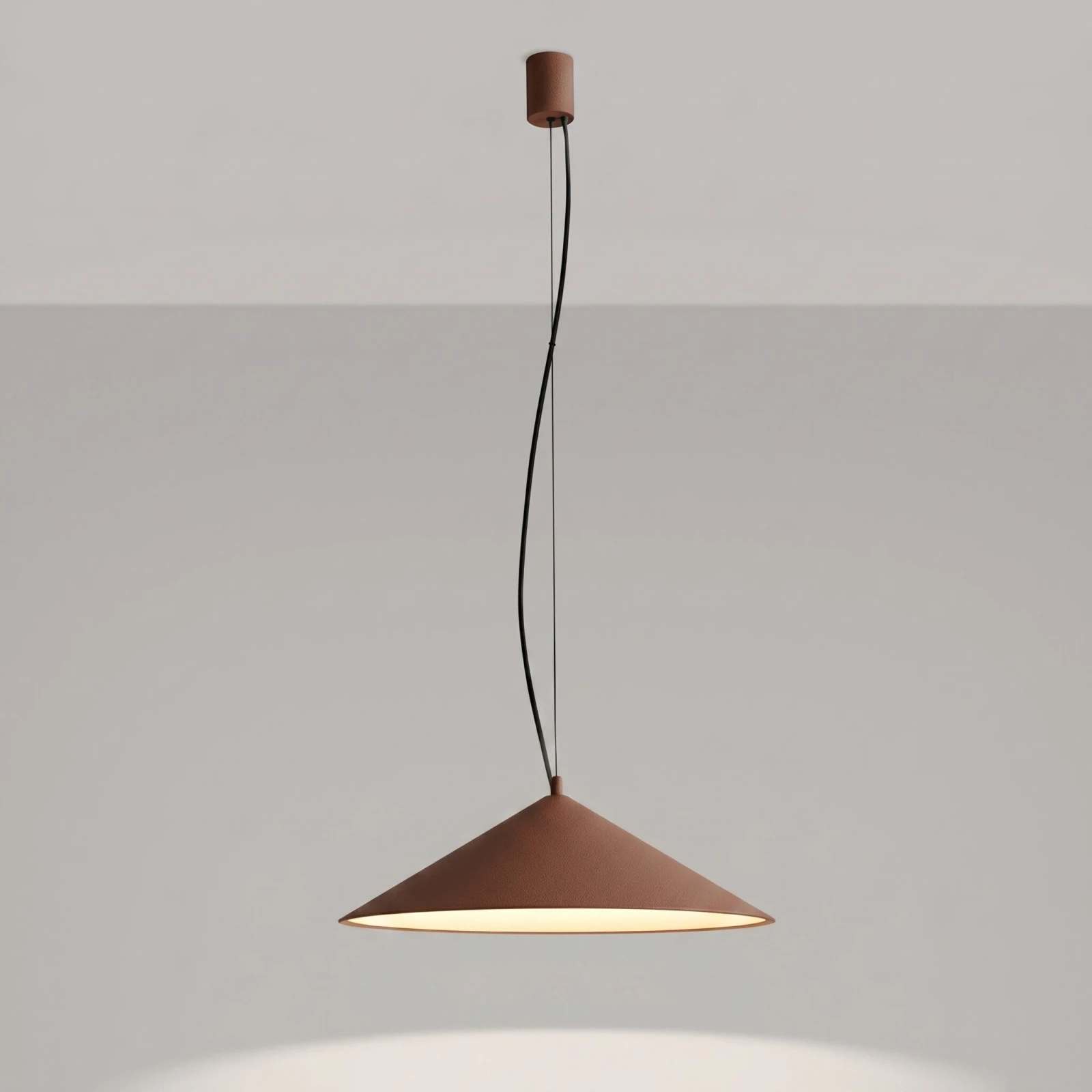 Pendant lamp 50 cm – cone shade, mocha, LED 3000K