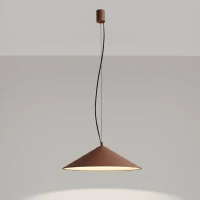 Pendant lamp 50 cm – cone shade, mocha, LED 3000K - Image 9
