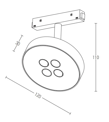 Apvalus Magnetinis LED Prožektorius 12W 3000K Smėlio Balta
