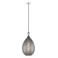 Smoked Grey Textured Glass Pendant Light - Image 2