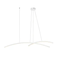Modernus LED pakabinamas šviestuvas su lenktu dizainu, baltas matinis - Nuotrauka 2