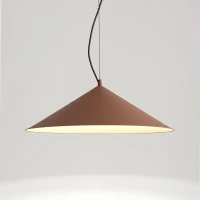 Pendant lamp 50 cm – cone shade, mocha, TRIAC dimmable LED - Image 4