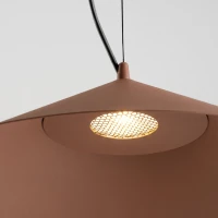 Pendant lamp 50 cm – cone shade, mocha, TRIAC dimmable LED - Image 5