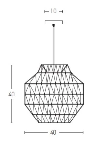 Natural Woven Bamboo Pendant Lamp 40cm, Black Matt - Image 4