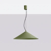 Pendant lamp 50 cm – conical, olive green, integrated LED - Image 3