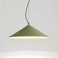 Pendant lamp 50 cm – conical, olive green, integrated LED - Image 4