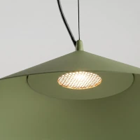 Pendant lamp 50 cm – conical, olive green, integrated LED - Image 5