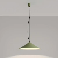 Pendant lamp 50 cm – conical, olive green, integrated LED - Image 9