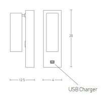 LED Sieninis Šviestuvas su USB Krovikliu, Juodas Matinis - Nuotrauka 3