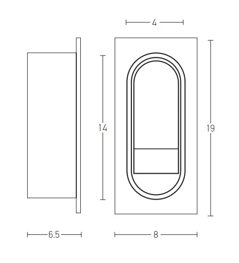 Recessed Concealed LED Wall Light 3W 3000K Black Matt