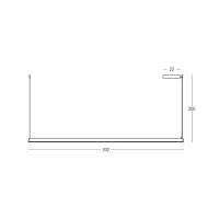 LED linijinis pakabinamas šviestuvas 202 cm – juodas, TRIAC - Image 2