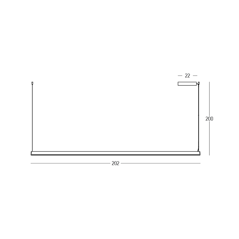 LED linijinis pakabinamas šviestuvas 202 cm – juodas, TRIAC
