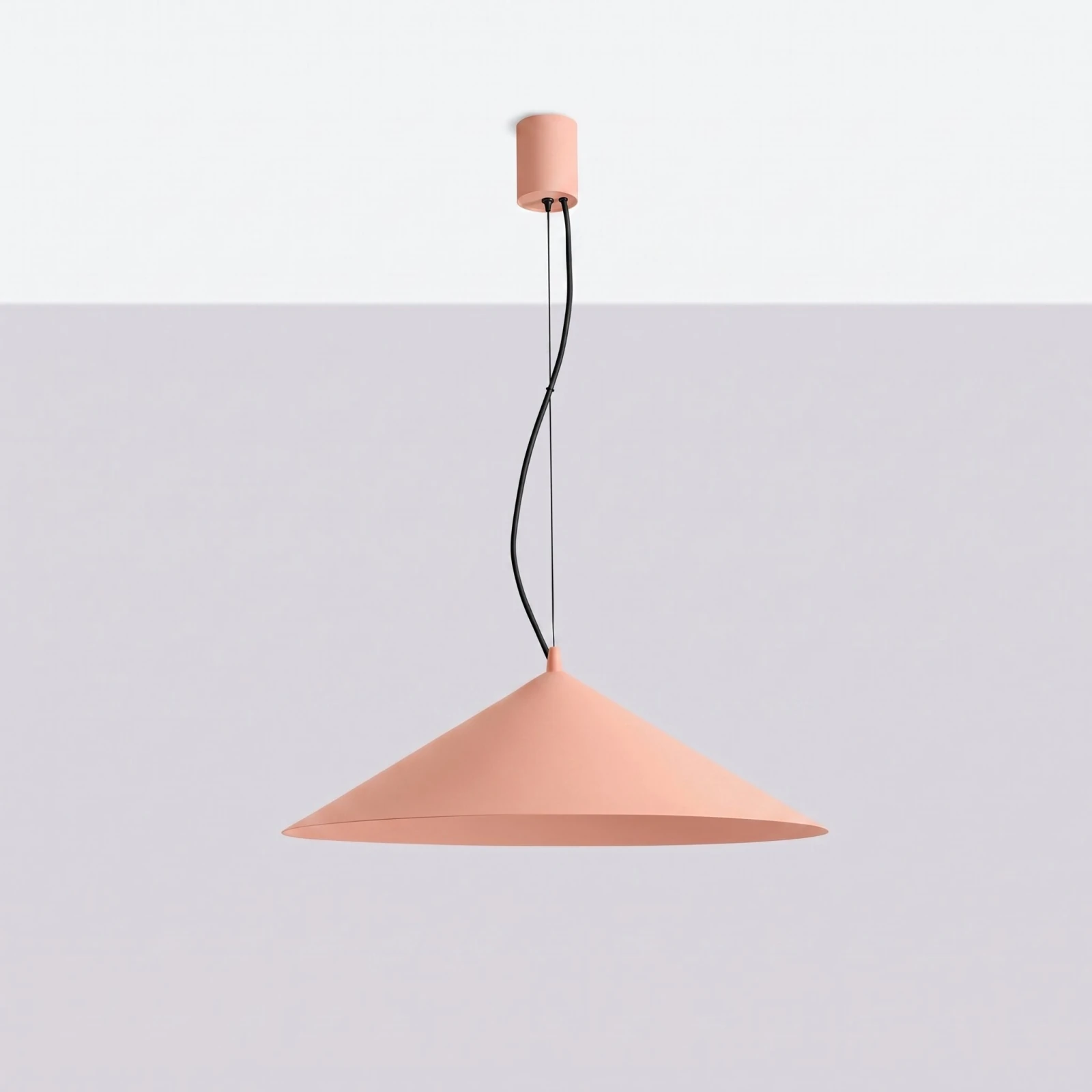 Pendant lamp 50 cm – cone shade, peach, warm white LED