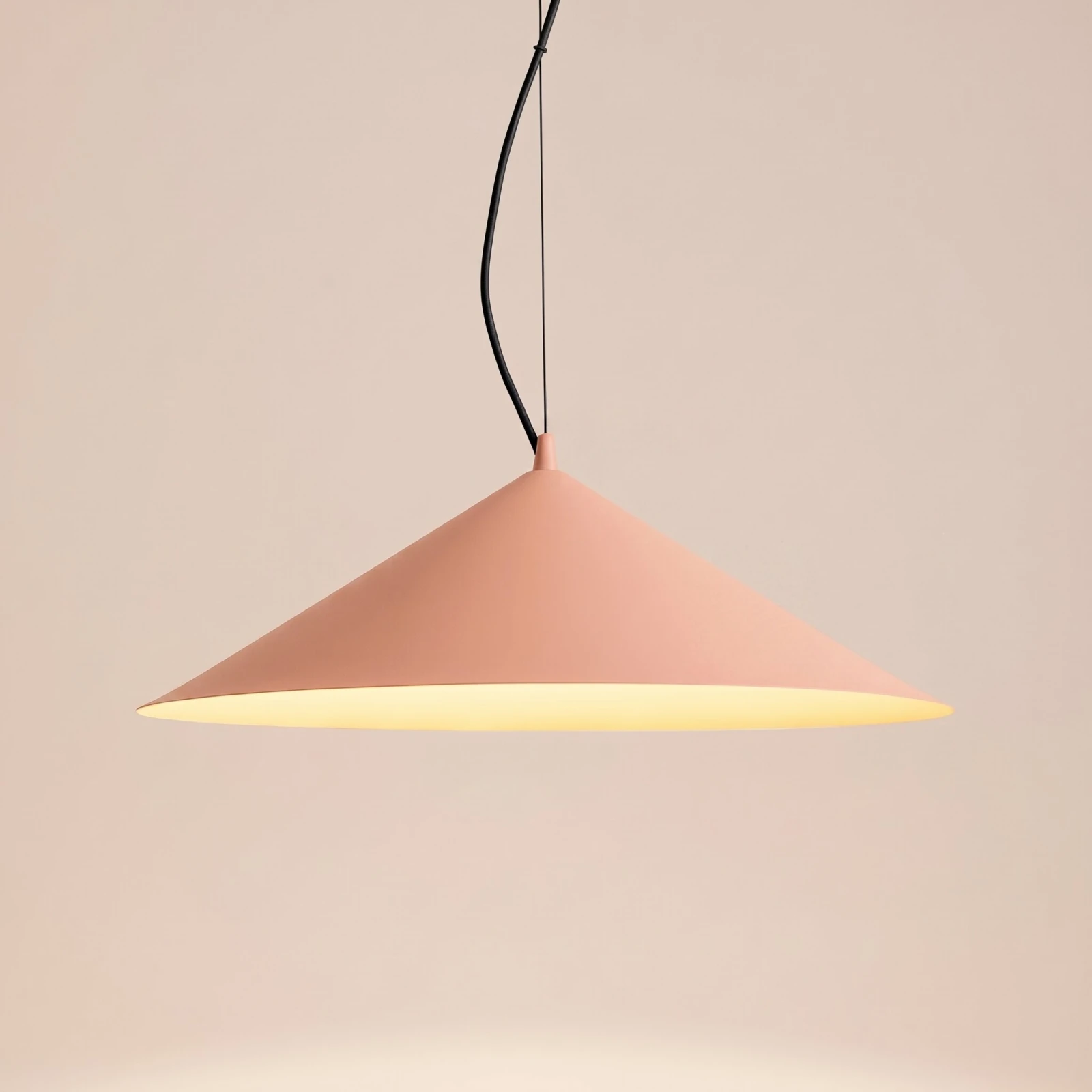 Pendant lamp 50 cm – cone shade, peach, warm white LED