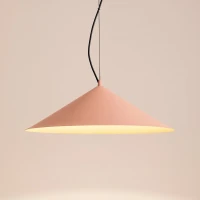 Pendant lamp 50 cm – cone shade, peach, warm white LED - Image 4