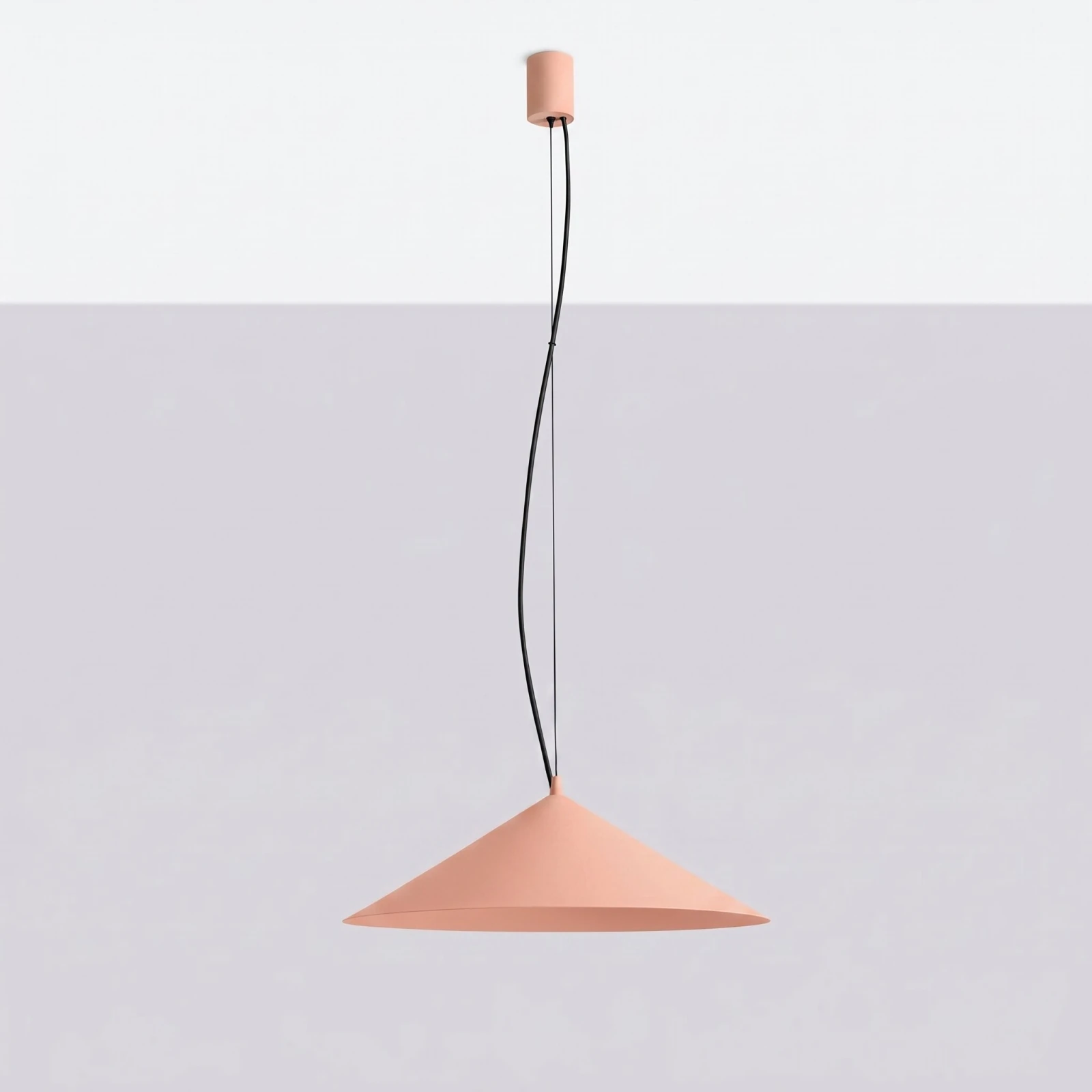 Pendant lamp 50 cm – cone shade, peach, warm white LED