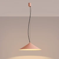 Pendant lamp 50 cm – cone shade, peach, warm white LED - Image 9