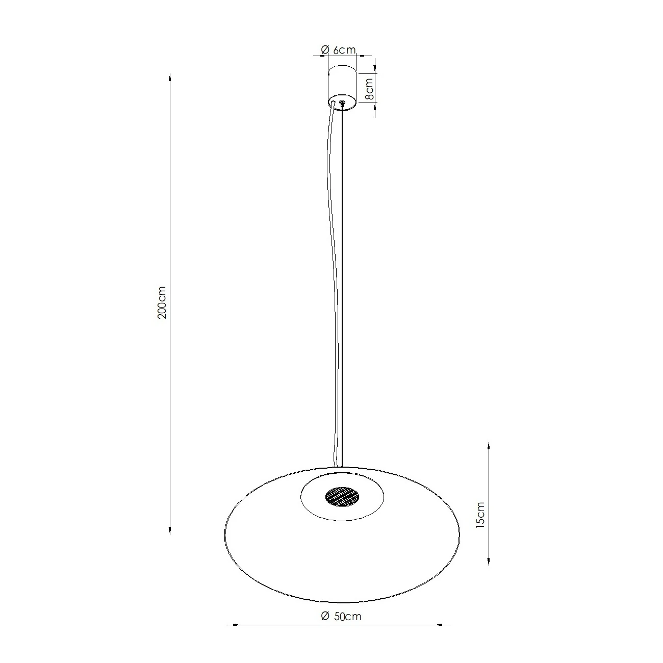 Pendant lamp 50 cm – cone shade, peach, warm white LED