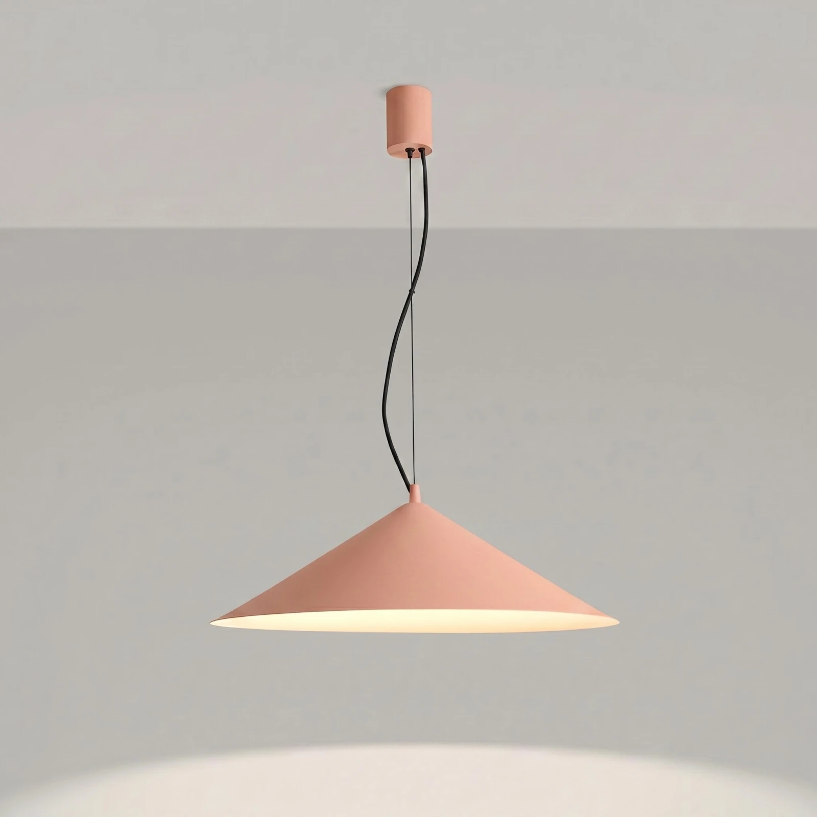 Pendant lamp 50 cm – cone shade, peach, warm white LED