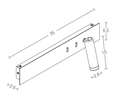 LED Wall Light Black Matt with Adjustable Spot