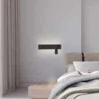 LED Wall Light Black Matt with Adjustable Spot - Image 1