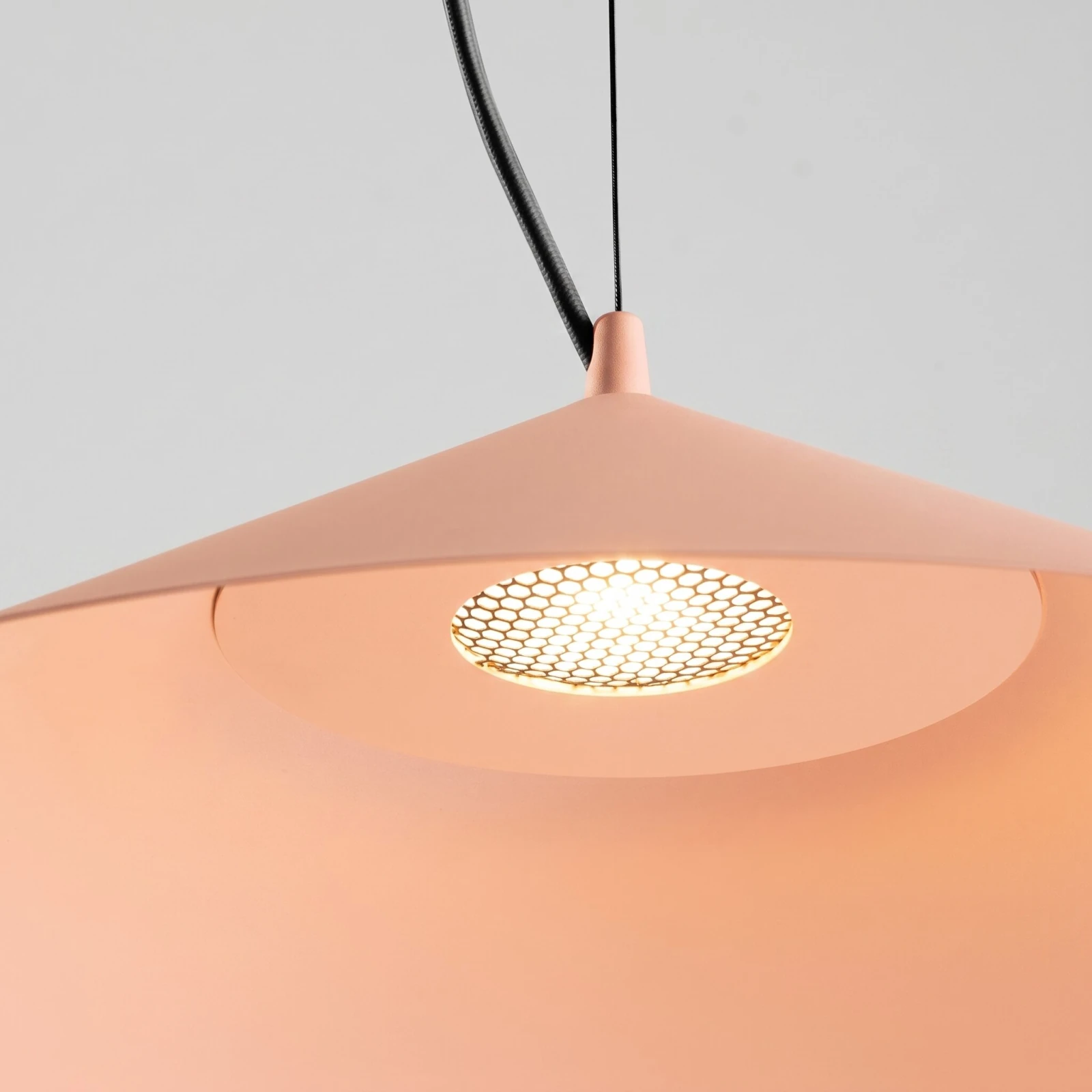 Pendant lamp 50 cm - conical, peach, TRIAC dimmable