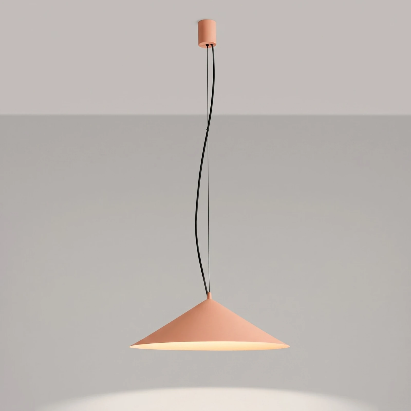 Pendant lamp 50 cm - conical, peach, TRIAC dimmable