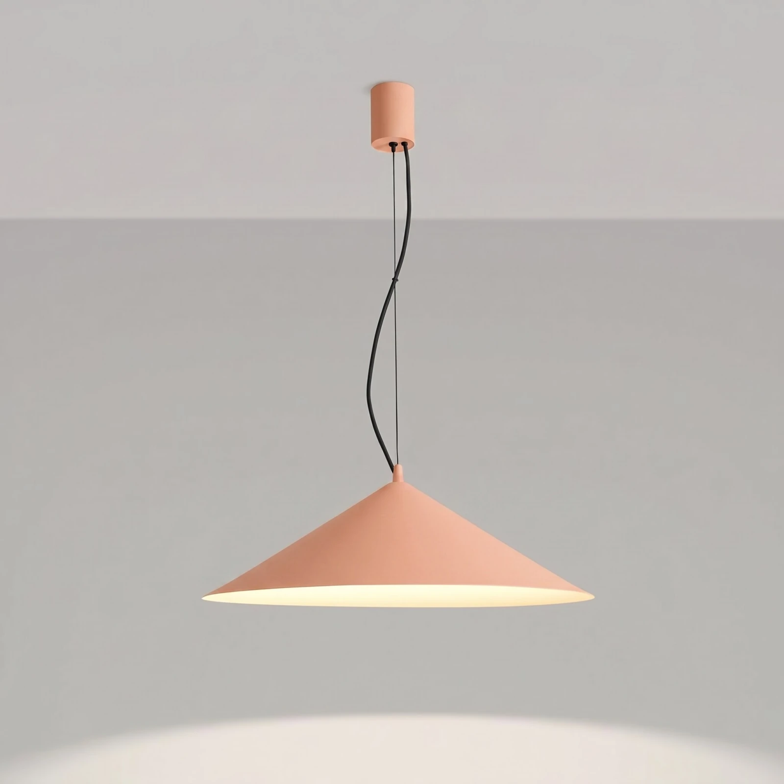 Pendant lamp 50 cm - conical, peach, TRIAC dimmable