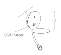 White LED Wall Lamp with USB Charger & Flexible Reading Light - Image 2