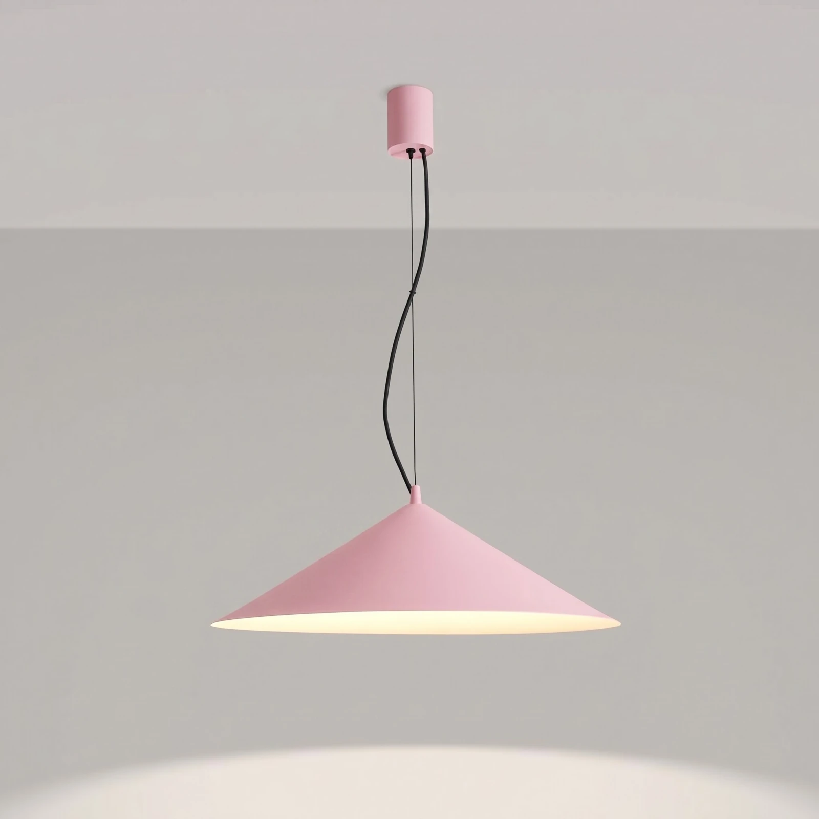 Pendant lamp 50 cm – cone shade, pink, LED 3000K