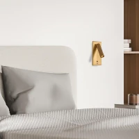 Brushed Brass Recessed LED Reading Light with USB - Image 1
