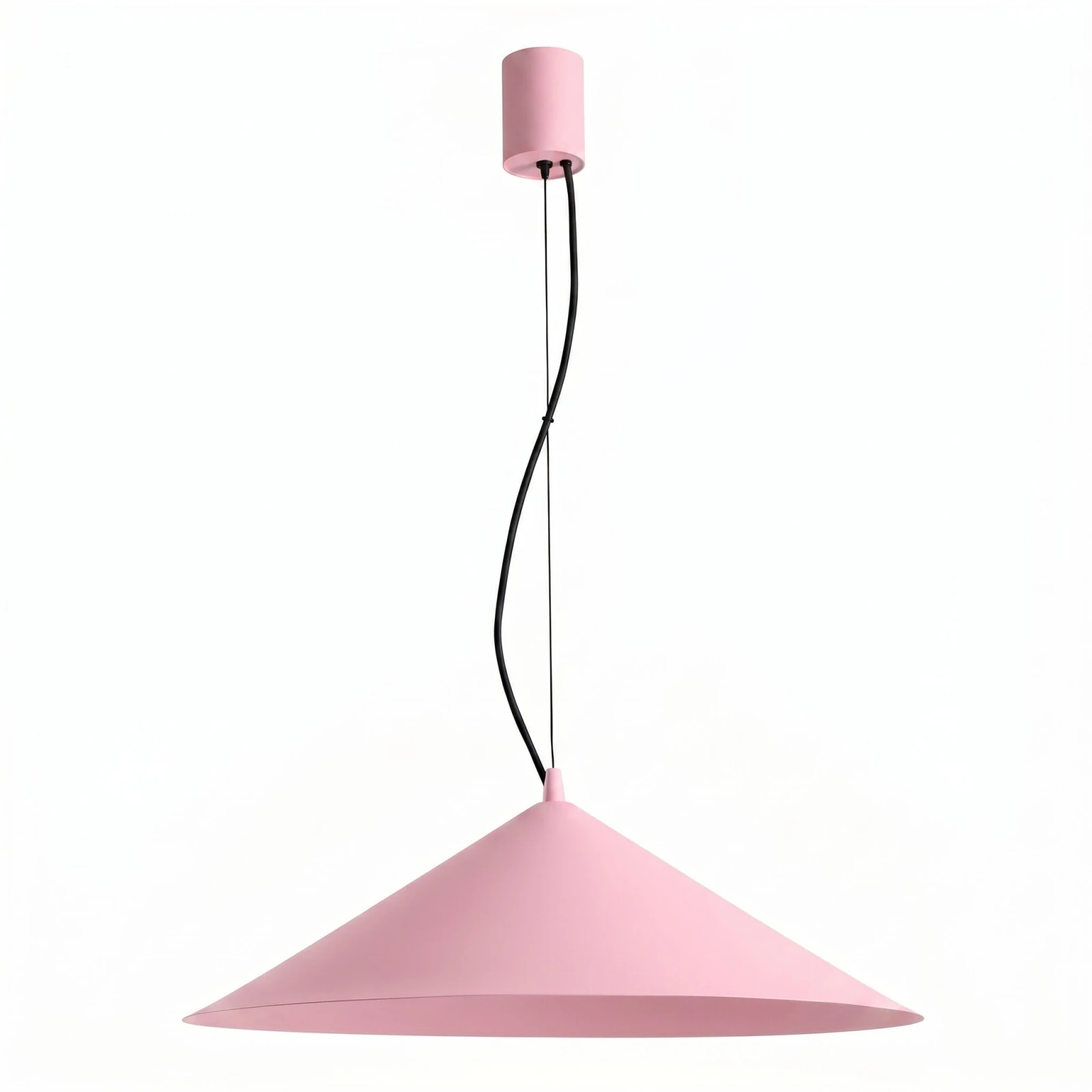 LED pendant lamp 50 cm – cone shade, pink, TRIAC dimmable