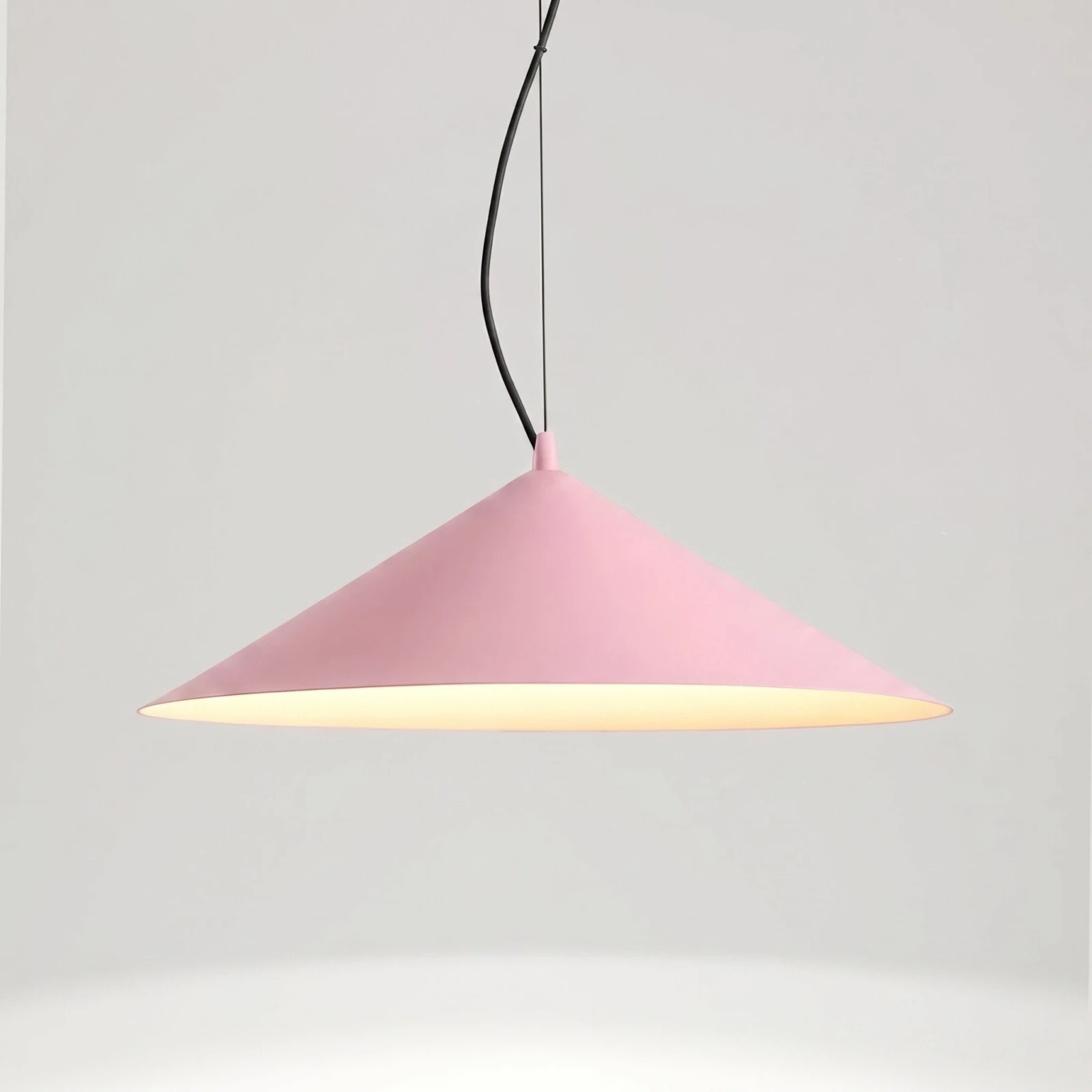 LED pendant lamp 50 cm – cone shade, pink, TRIAC dimmable