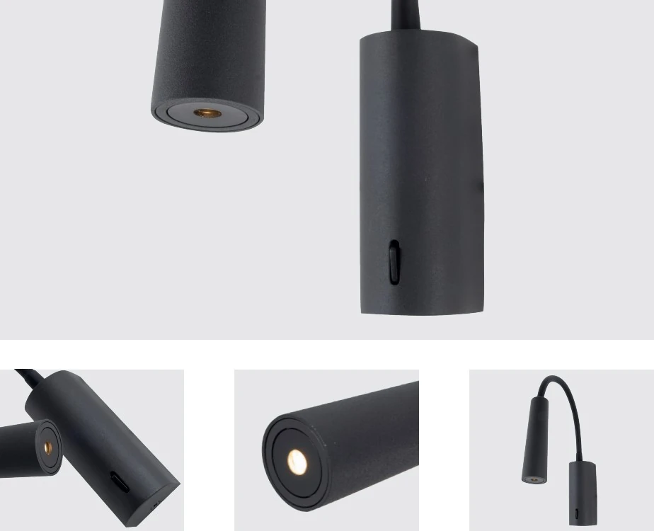 Black Flexible LED Wall Sconce 3W 3000K