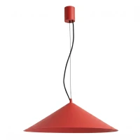 Pendant lamp 50 cm – round cone, red, LED 3000K - Image 2