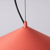 Pendant lamp 50 cm – round cone, red, LED 3000K - Image 6