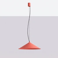 Pendant lamp 50 cm – round cone, red, LED 3000K - Image 8