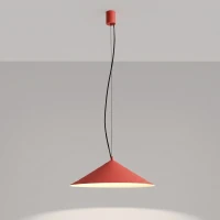 Pendant lamp 50 cm – round cone, red, LED 3000K - Image 9